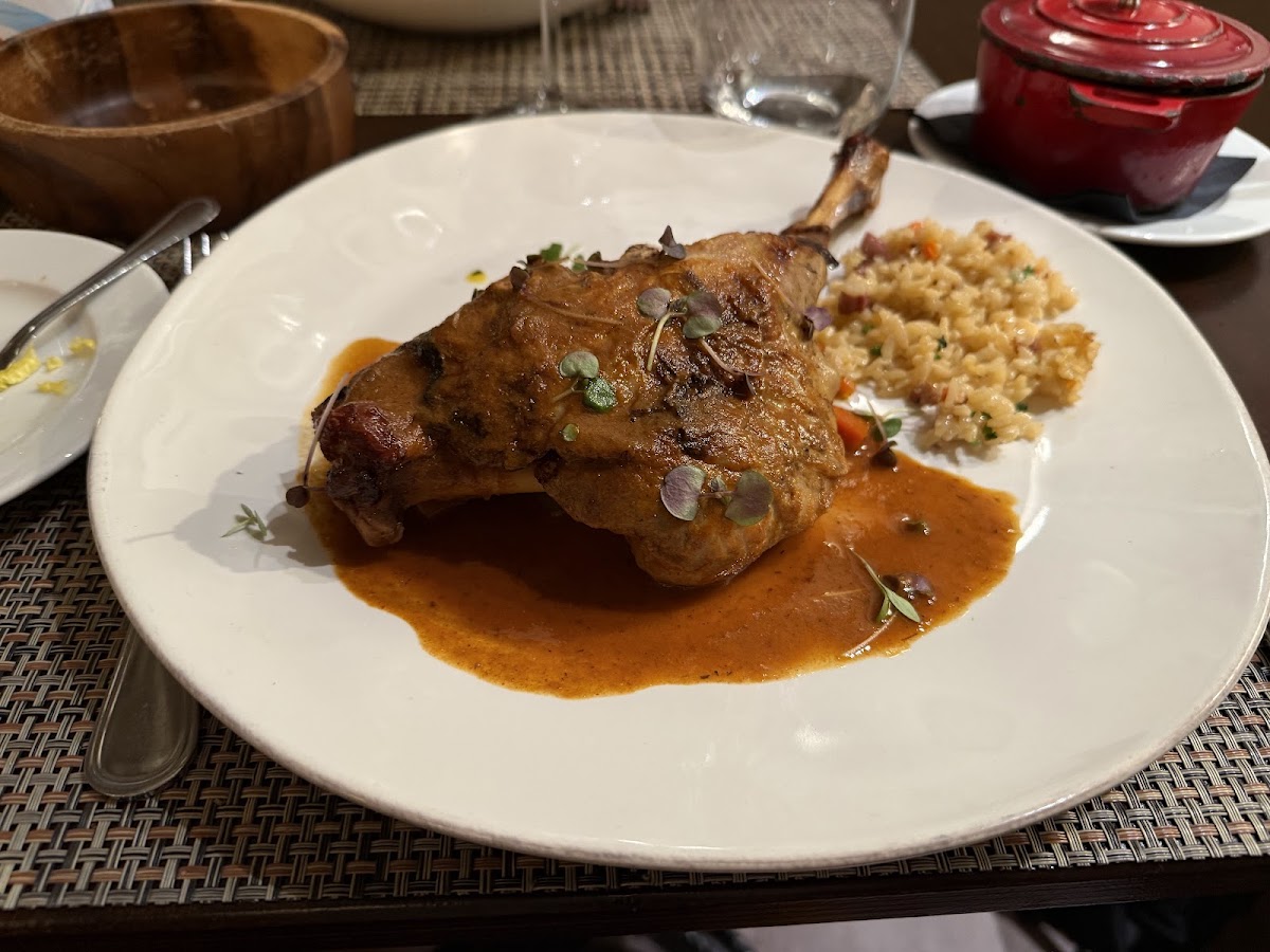 Braised duck leg